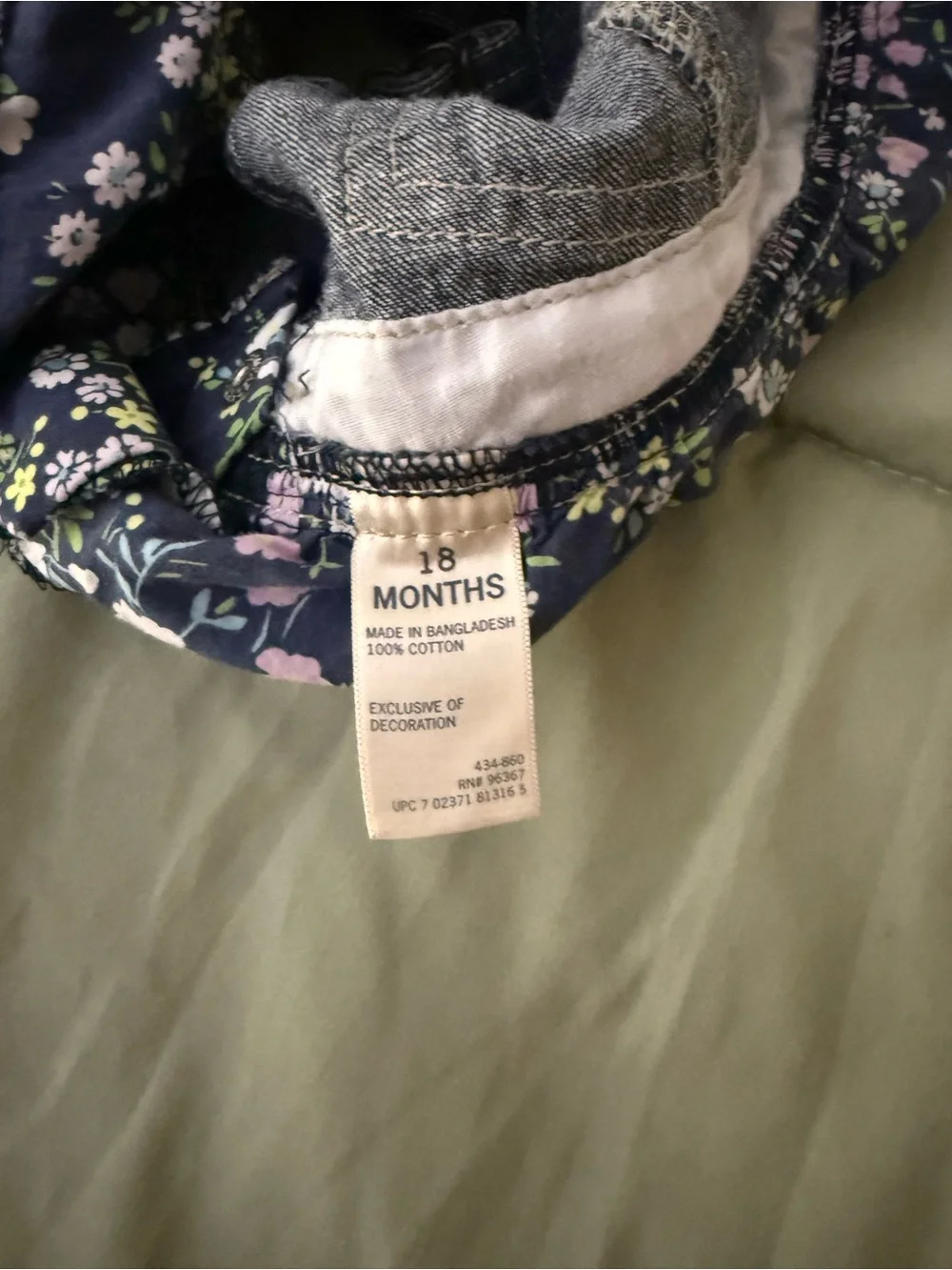 OshKosh B'gosh Navy Denim Floral & Gingham Tiered Jumper Dress